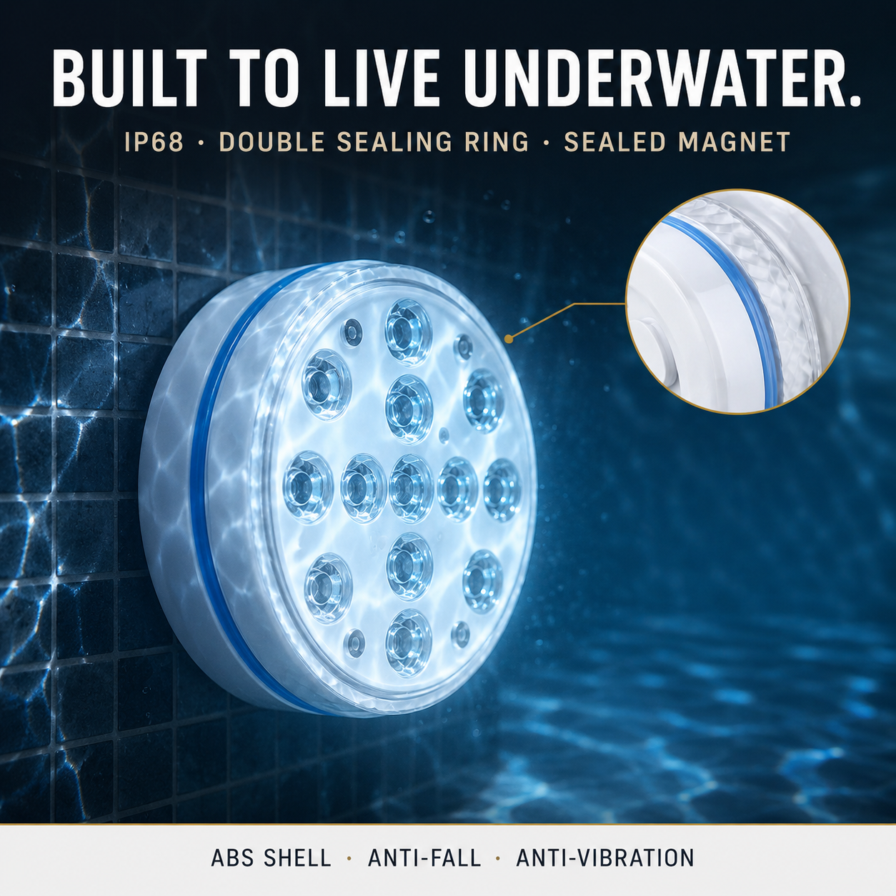 PoolGlow - RGB Pool Lights with Remote & Timer - Waterproof, Battery Operated