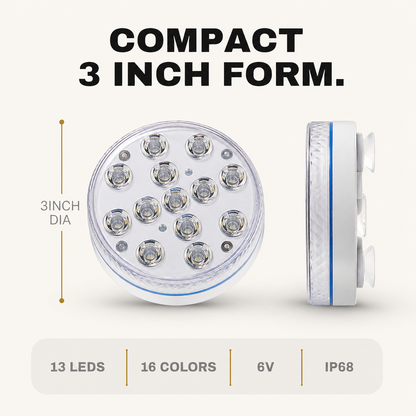 PoolGlow - RGB Pool Lights with Remote & Timer - Waterproof, Battery Operated