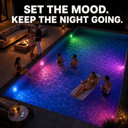 PoolGlow - RGB Pool Lights with Remote & Timer - Waterproof, Battery Operated