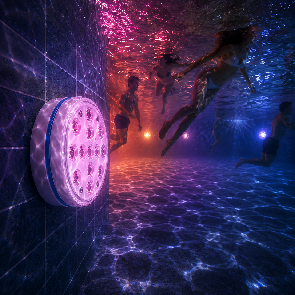 PoolGlow - RGB Pool Lights with Remote & Timer - Waterproof, Battery Operated