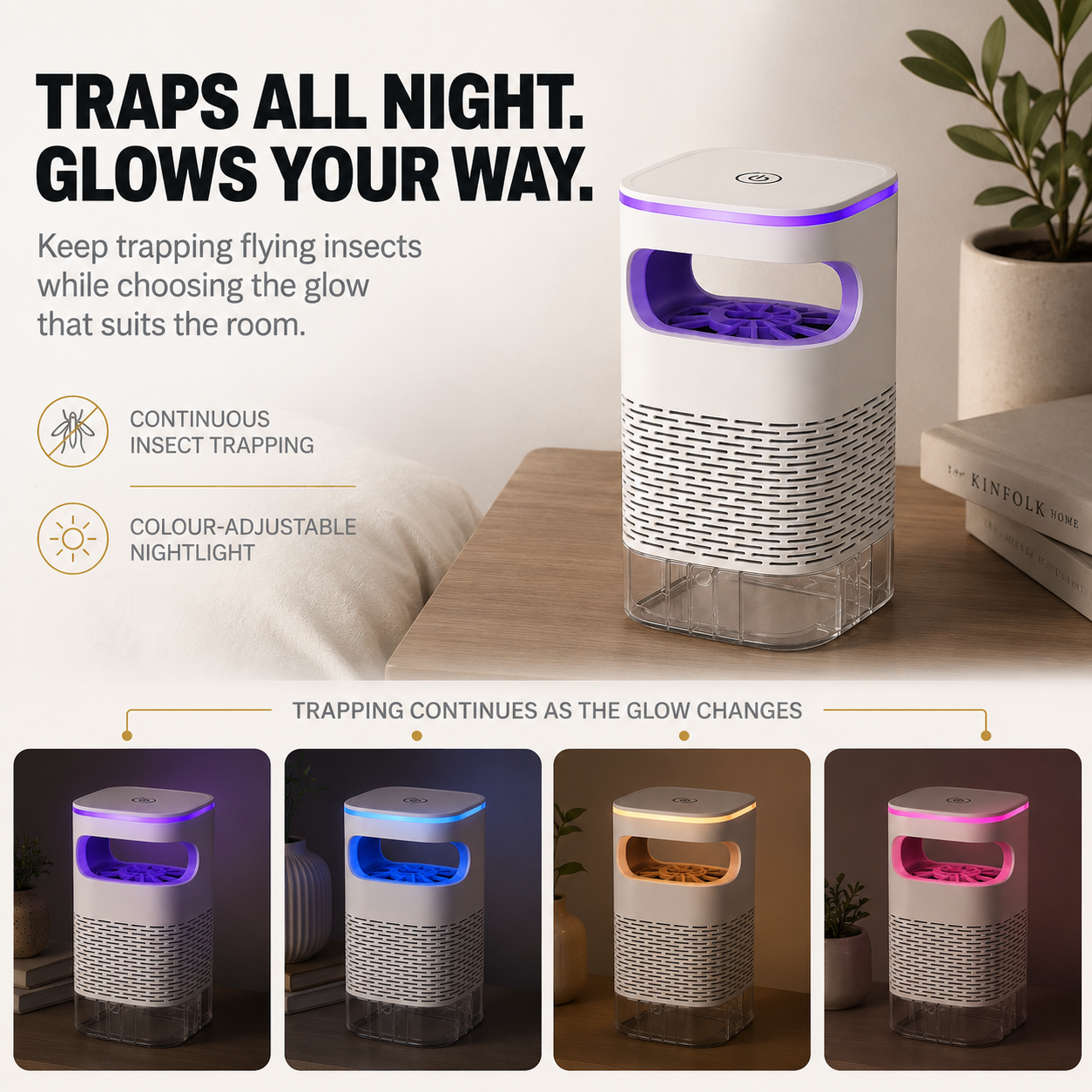 Vexora Indoor Flying Insect Trap – UV Light & Suction Fan