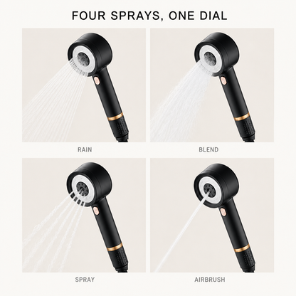 Four spray modes: rain, blend, spray and airbrush