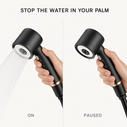One-touch ON and paused, water stopped at the head