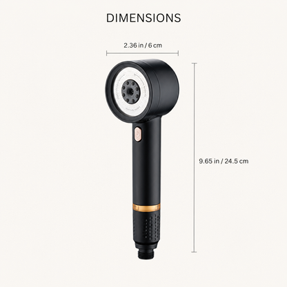 Dimensions: 9.65 in long, 2.36 in spray face