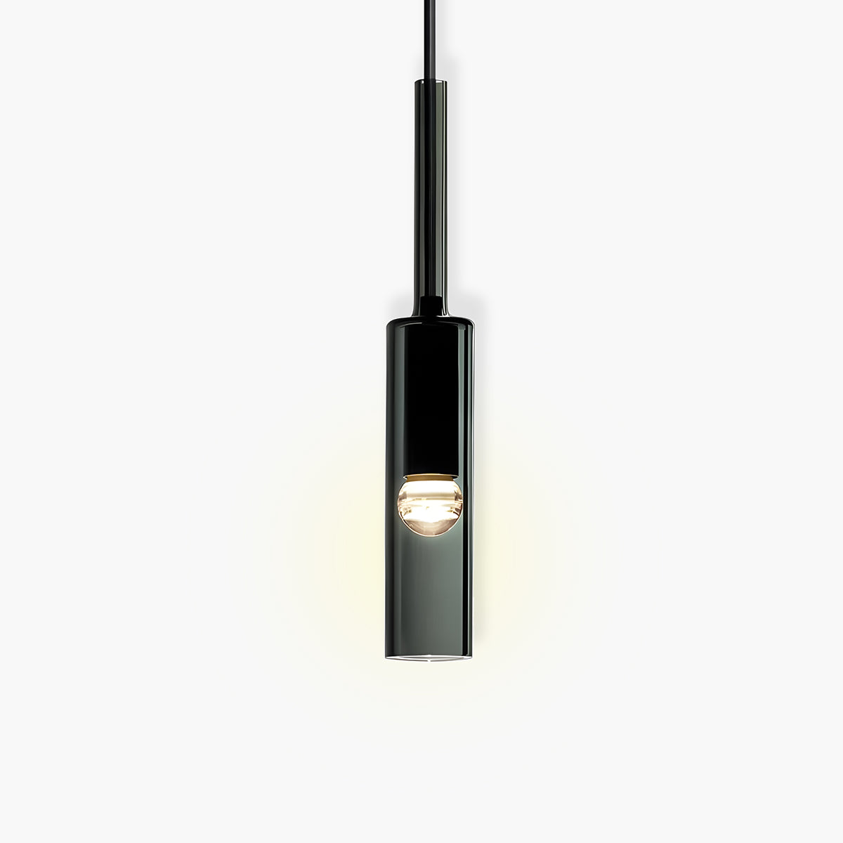 Slender Architectural Hanging Lamp with Iron Base - Minimalist Design