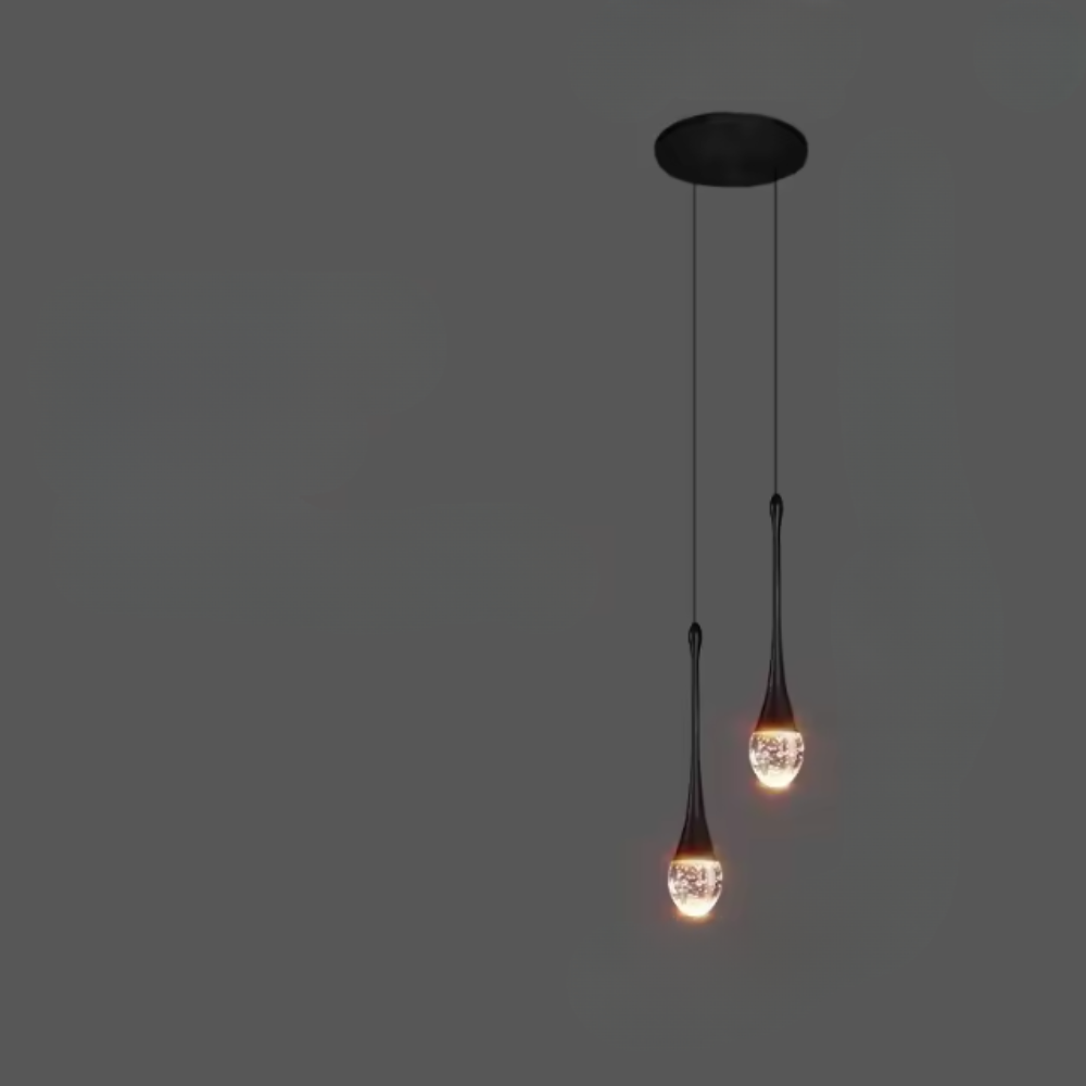 Wassertropfen-Hängeleuchte mit Blasen-Kristallglas – Moderner Stil