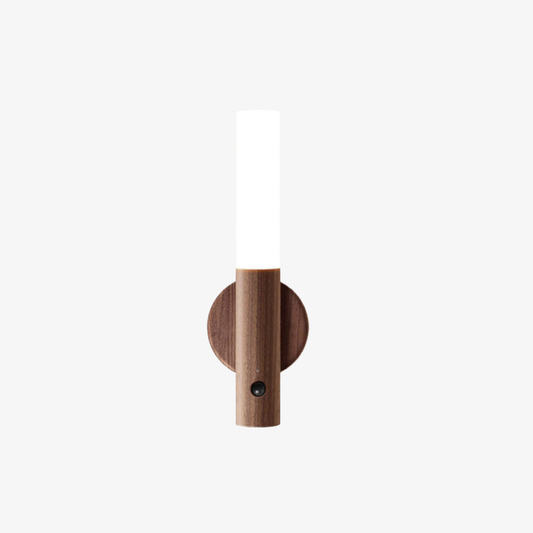 Wall Sconce with Motion Sensor LED - Modern Scandinavian Wood Style