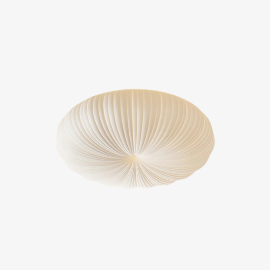 Flush Mount Ceiling Light with Pleated Shade - Modern Scandinavian LED