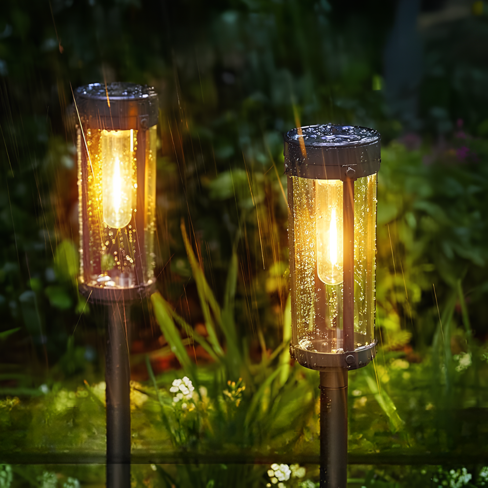 Lumières modernes solaires pour allée de jardin - Lampe à piquer extérieure à DEL