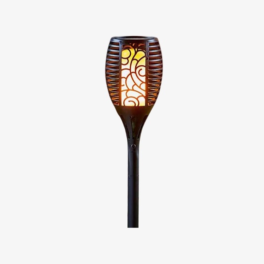 Solar Powered Flickering Flame Outdoor Garden Torch Path Lighting Stakes