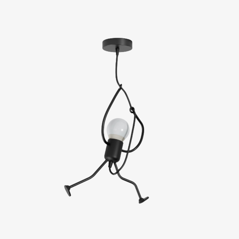 Pendelleuchte mit Eisenfigur-Rahmen – Modern Mid Century Industrial