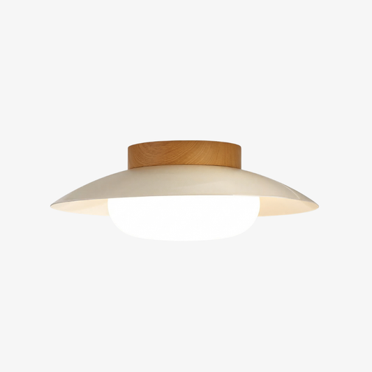 Lampe de plafond disque acrylique profil bas - Applique LED architecturale crème