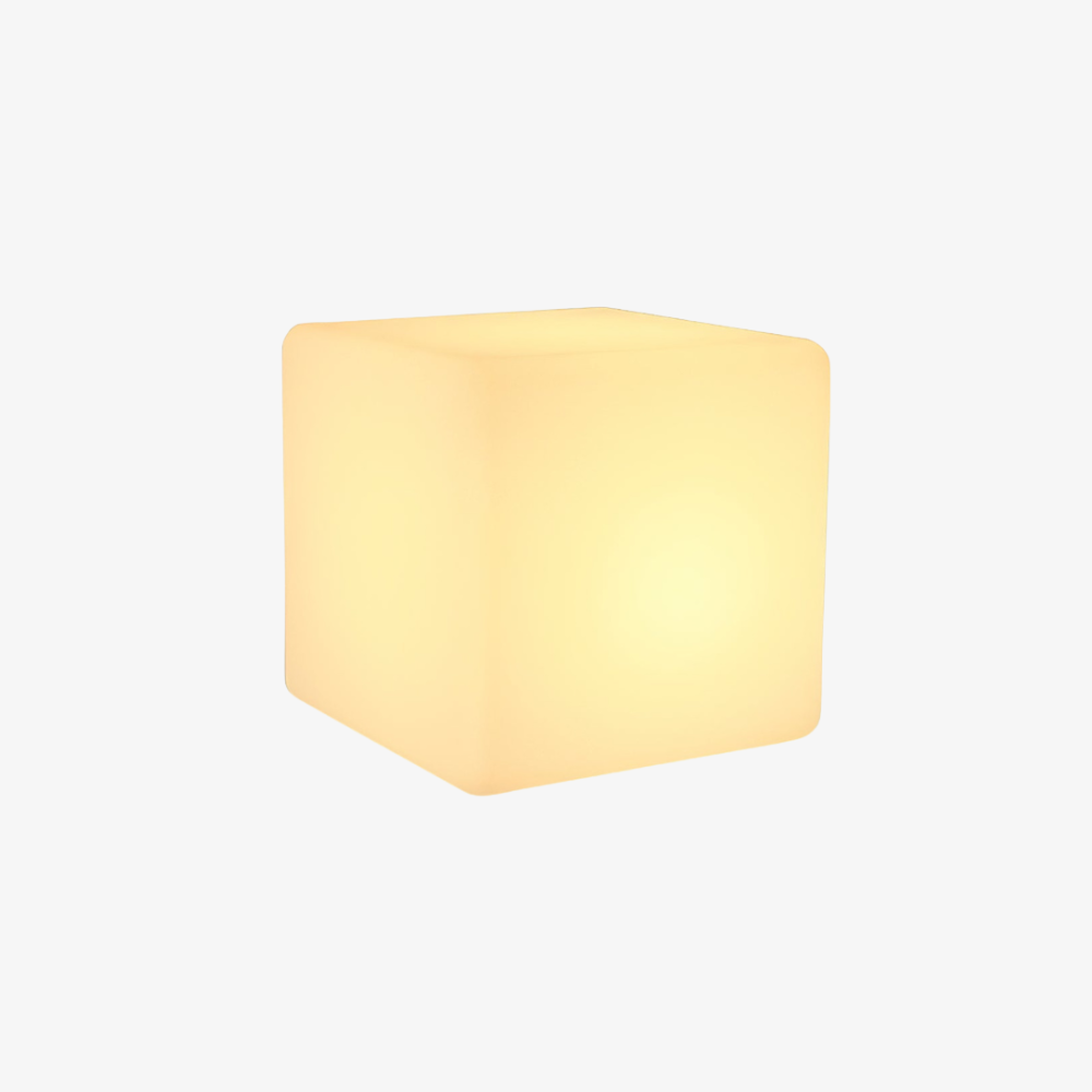 LED Cube Side Table and Glowing Accent Light - Modern Geometric