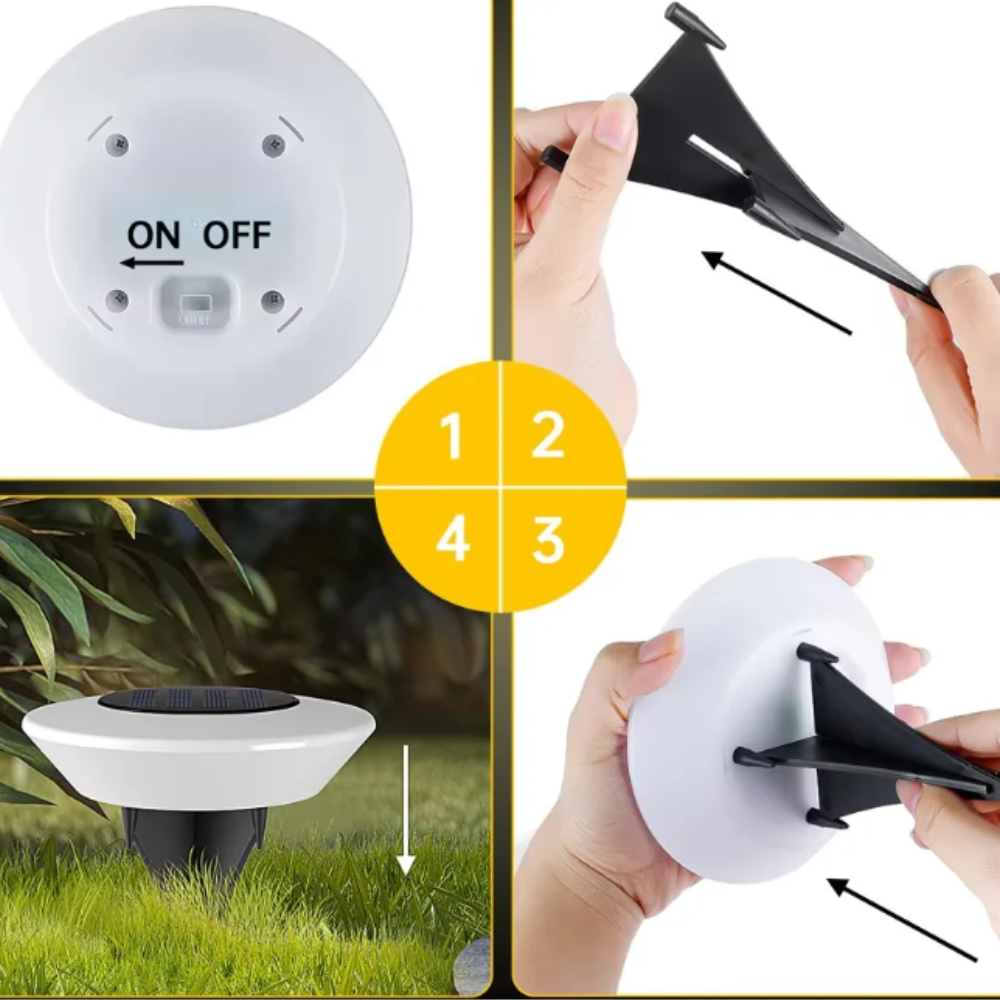 Lanterne solaire extérieure pour allée avec tête et piquet de jardin