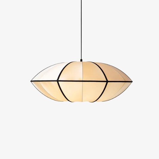 Fabric Pendant Light with Metal Frame - Modern Scandinavian Neutral