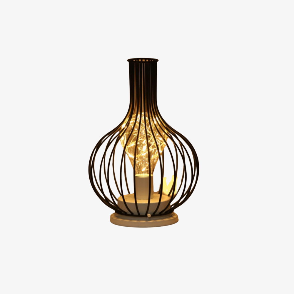 Bottle Shape Decorative Table Lamp with Warm White String Lights - Iron