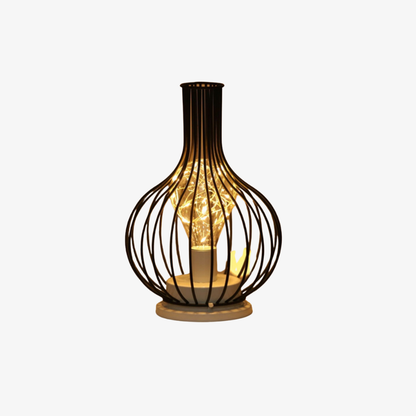 Bottle Shape Decorative Table Lamp with Warm White String Lights - Iron
