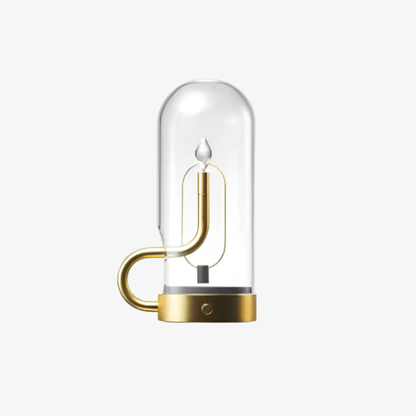 Rechargeable Glass Cylinder Accent Lamp - Mid Century Battery Light