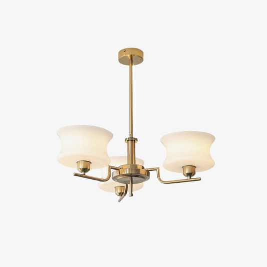 Chandelier with Glass Bell Shades - Mid Century Modern  Light
