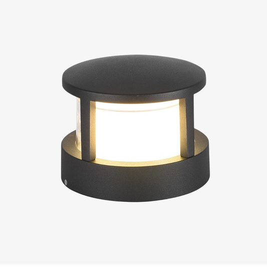 Modern Black LED Outdoor Bollard Light -  Garden Path