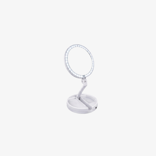 Miroir de maquillage LED avec halo circulaire lumineux - Moderne et minimaliste