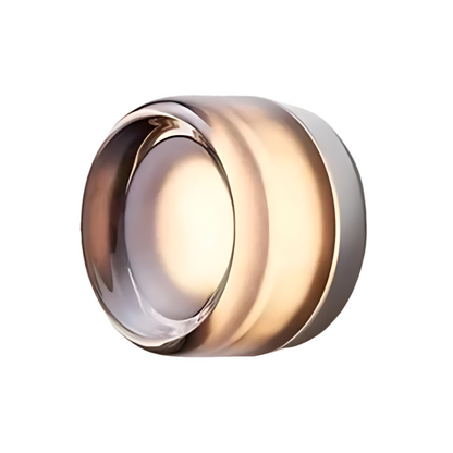 Round LED Wall Lamp with Textured Disk Shade - Modern Minimalist Sconce Light