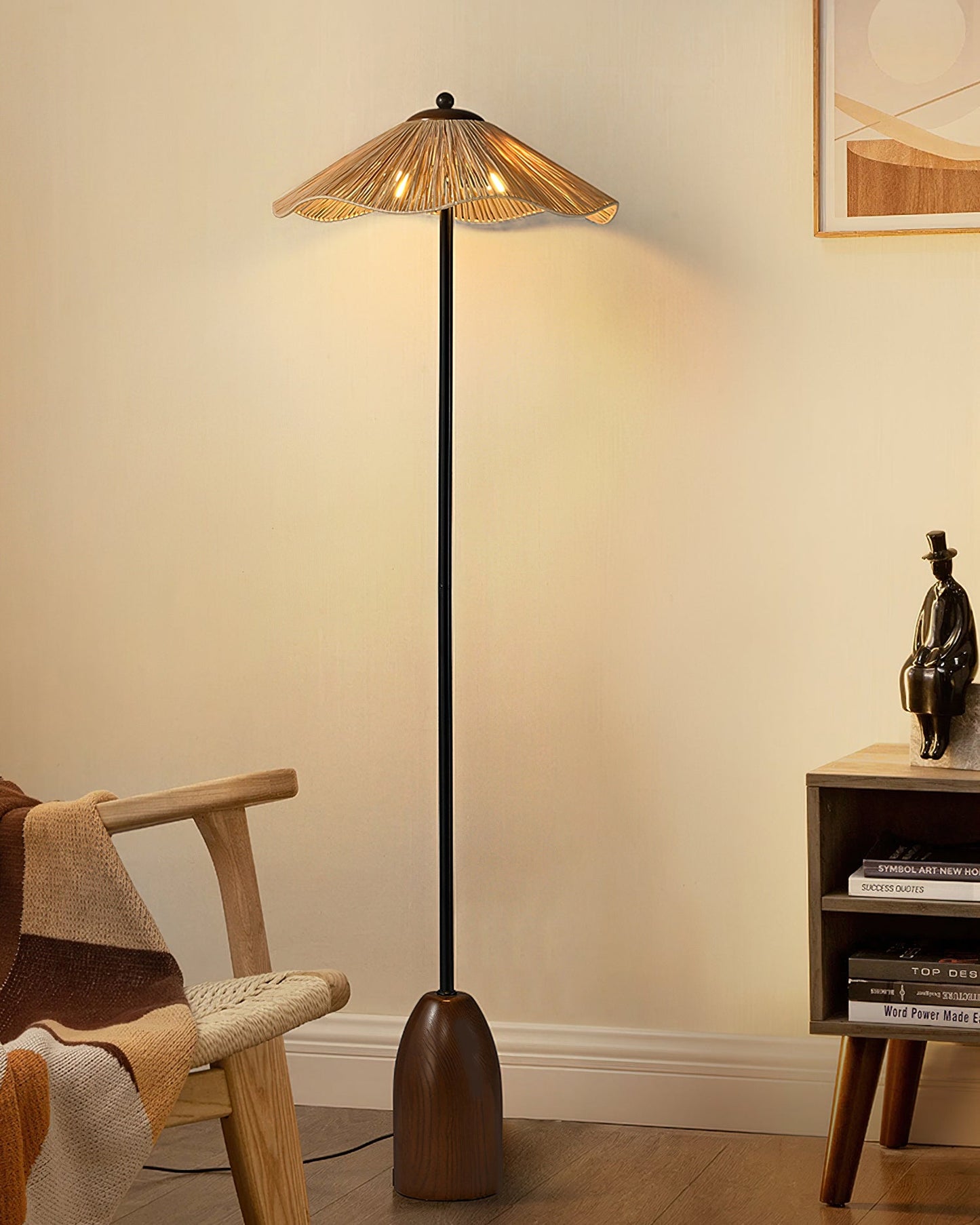 Parasol Rattan Floor Lamp