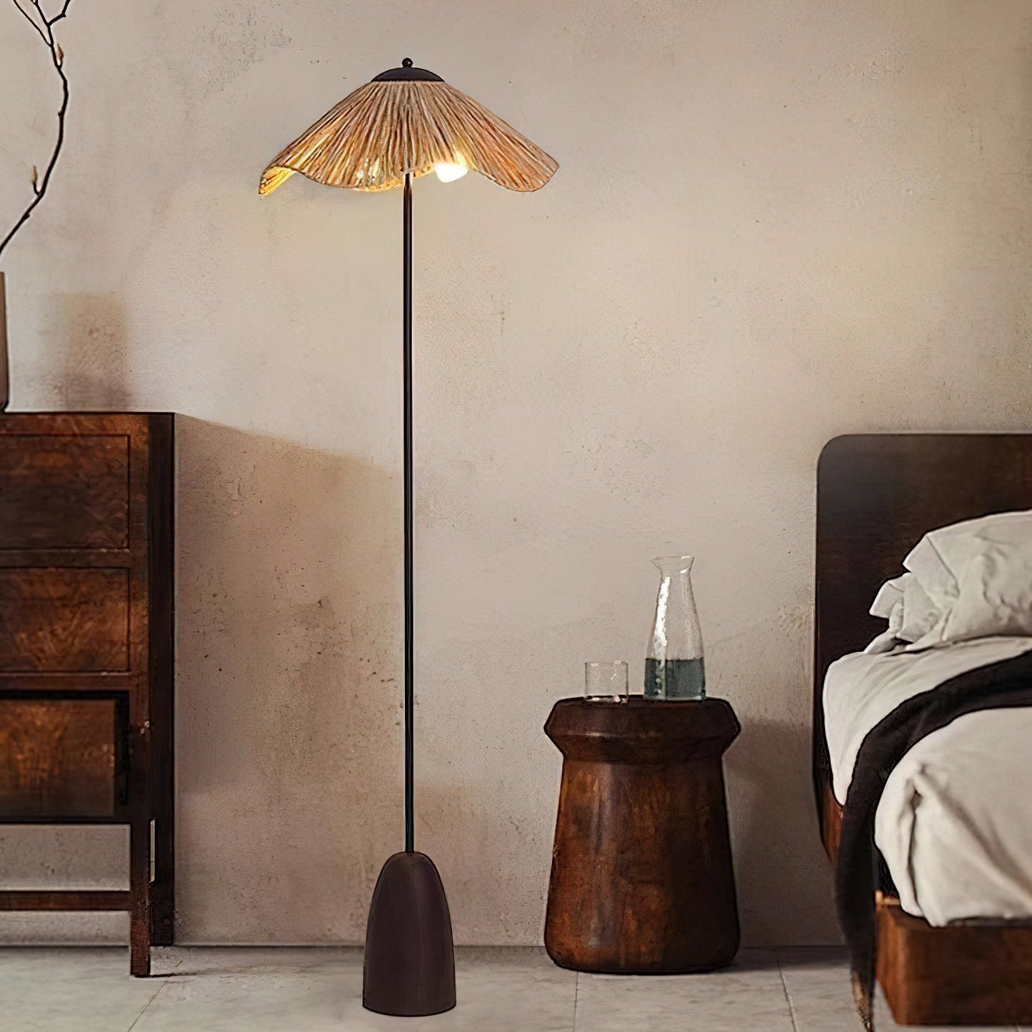 Parasol Rattan Floor Lamp