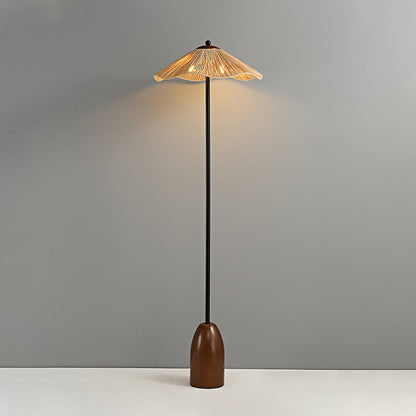 Parasol Rattan Floor Lamp