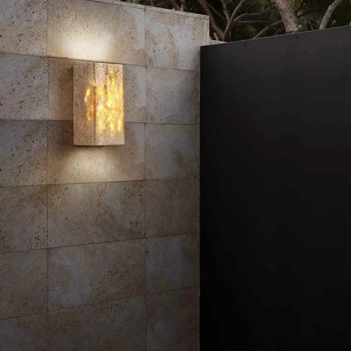 Sentinel Travertine Wall Light