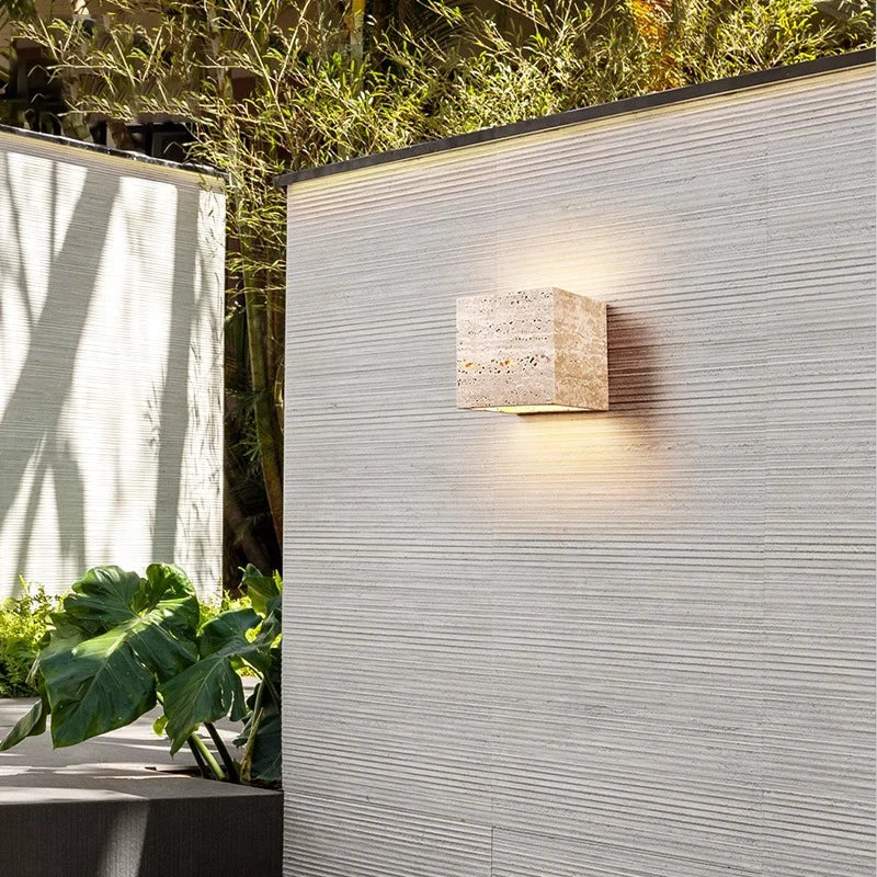 Sentinel Travertine Wall Light