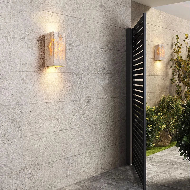 Sentinel Travertine Wall Light