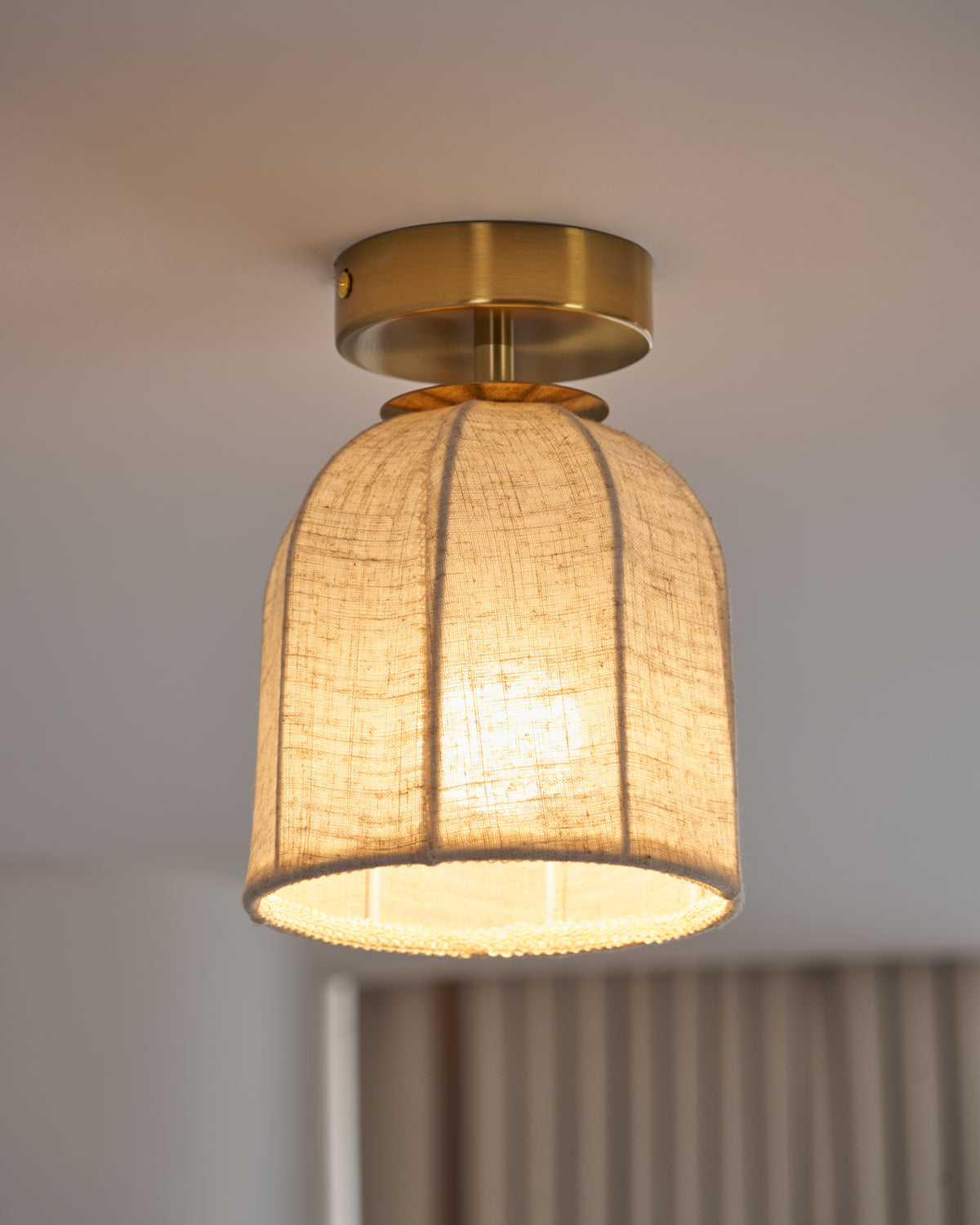 Cloche Linen Flush Mount