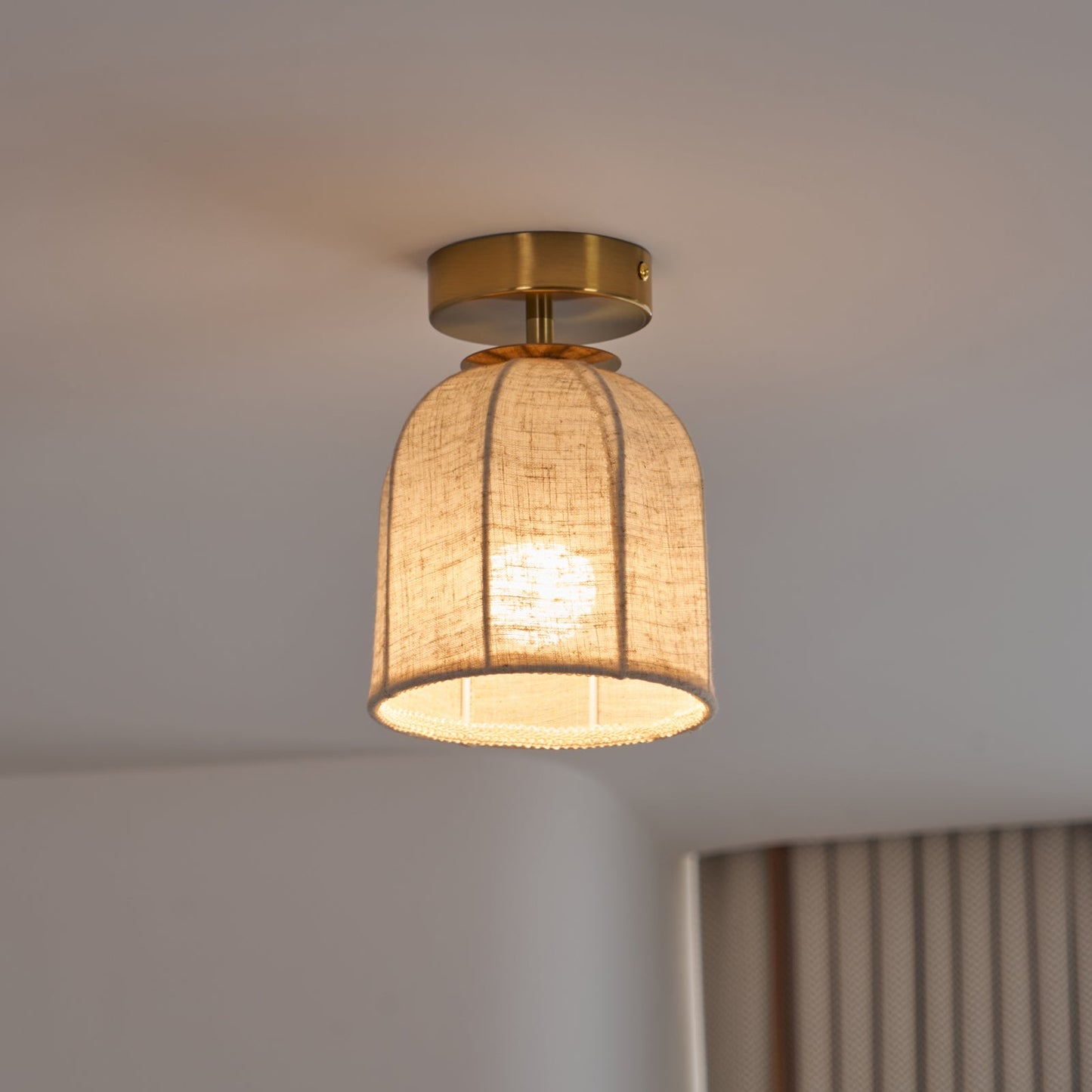 Cloche Linen Flush Mount