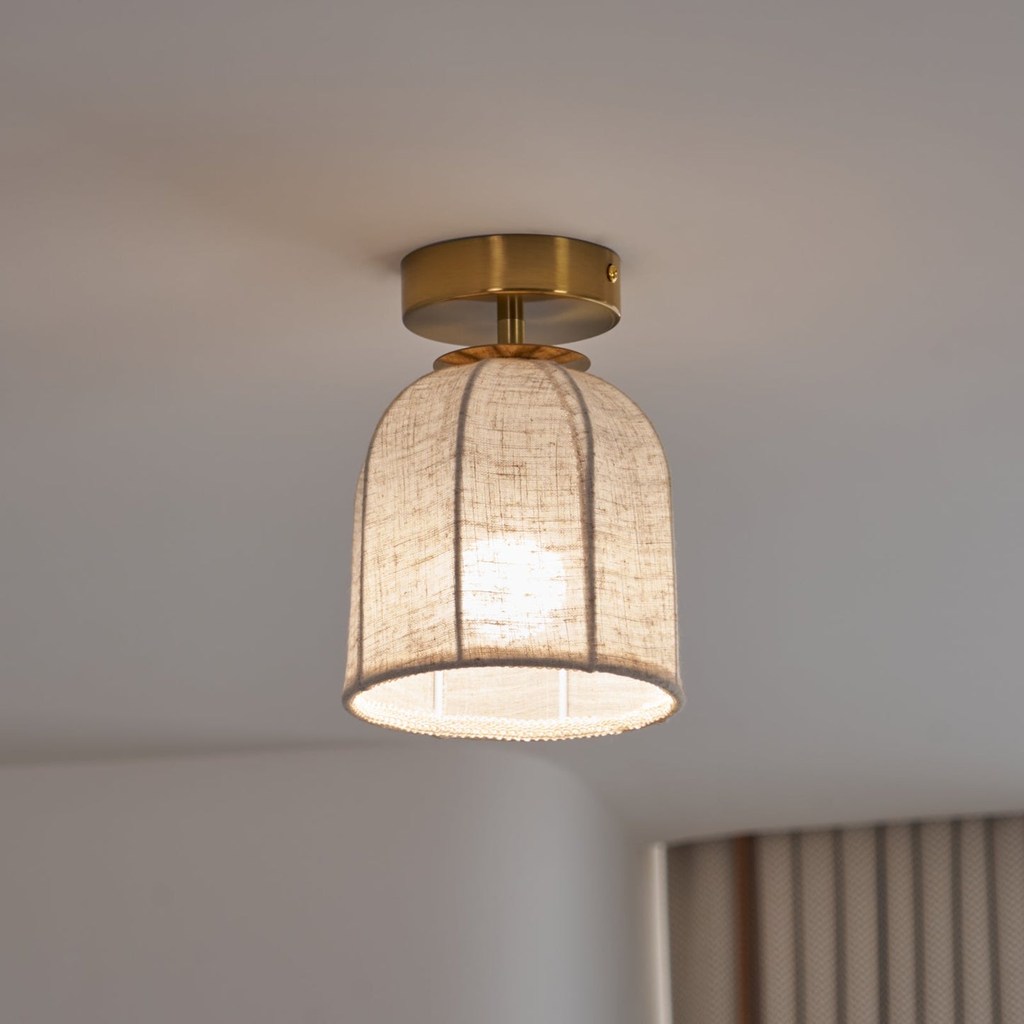 Cloche Linen Flush Mount