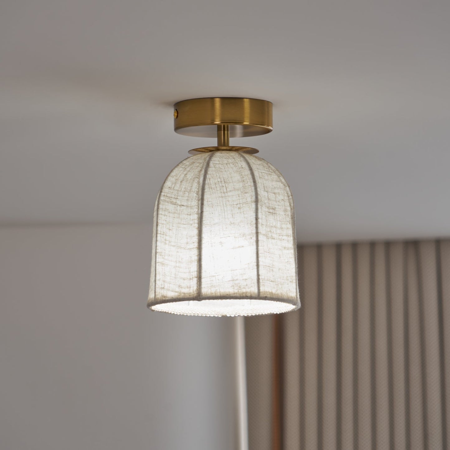 Cloche Linen Flush Mount