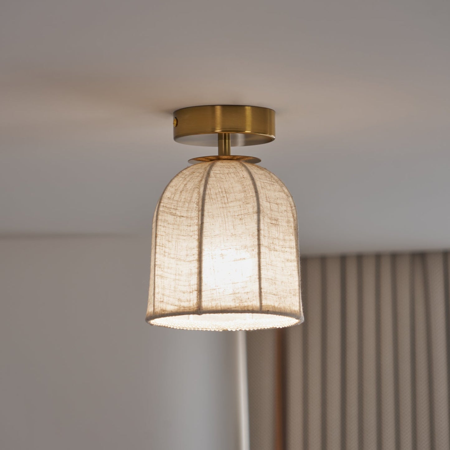 Cloche Linen Flush Mount