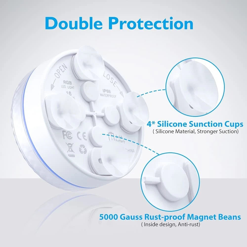 PoolGlow - RGB Pool Lights with Remote & Timer - Waterproof, Battery Operated