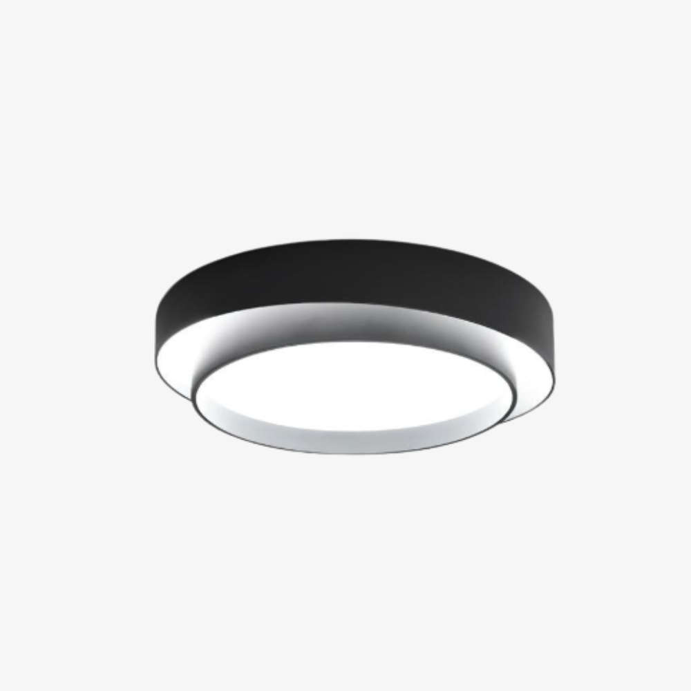 Concentric Ring Ceiling Light with Tiered Shade - Modern Flush Mount