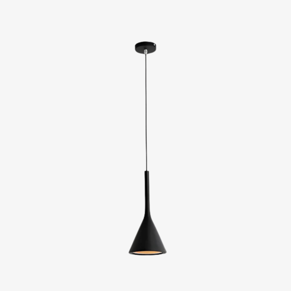 Tapered Funnel Pendant Light with Slender Neck - Nordic Modern Style
