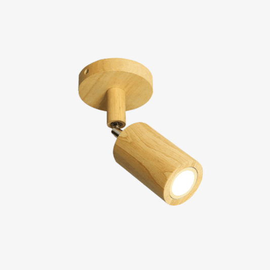 Adjustable Wood Spotlight Fixture - Mid Century Track Lighting