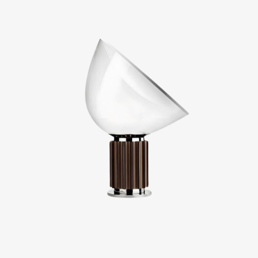 Glass Bowl Table Lamp with Aluminum Reflector - Mid Century Art Deco