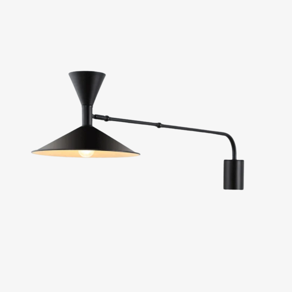 Industrial Pivot Wall Lamp with Metal Arm - Modern Bedside Light