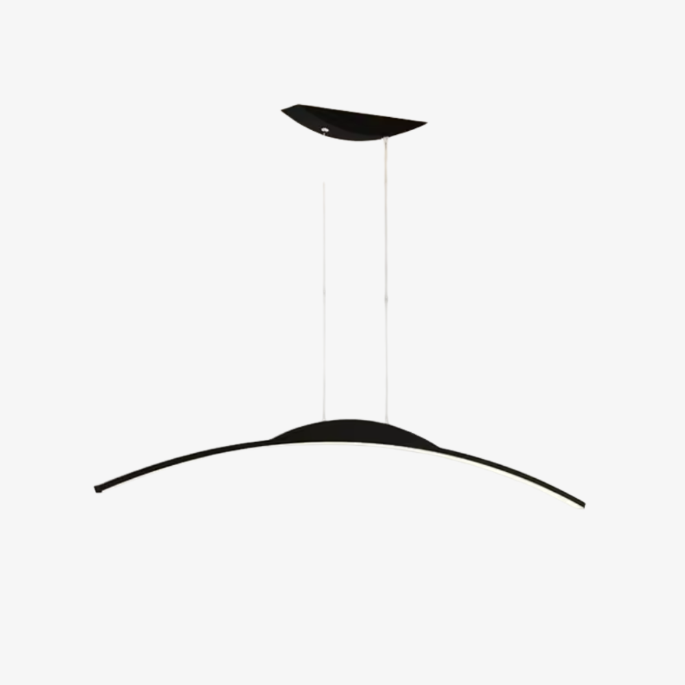 Linear Arch Pendant Light with Minimalist Curve - Contemporary Industrial