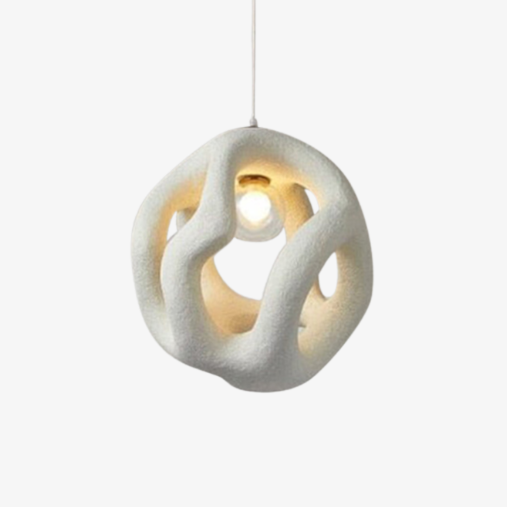 Suspension Sculpturale Bio Wabi-Sabi - Lumière Sphère Creuse Irrégulière