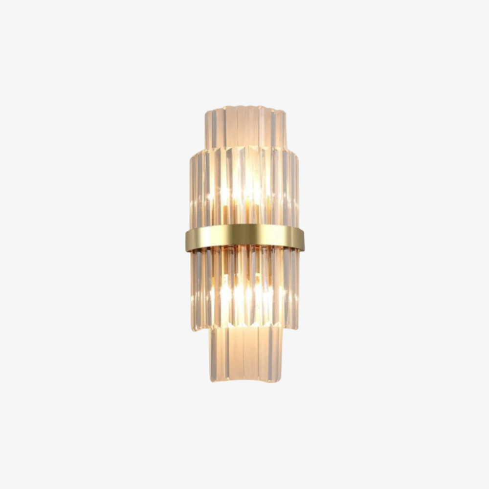 Mehrstufige Kristallprisma-Wandlampe mit Metallband – Art-Déco-Stil