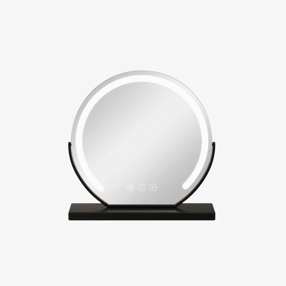 Smart-Touch beleuchteter Schminkspiegel mit schwerem Sockel – 360° drehbare Dekoration