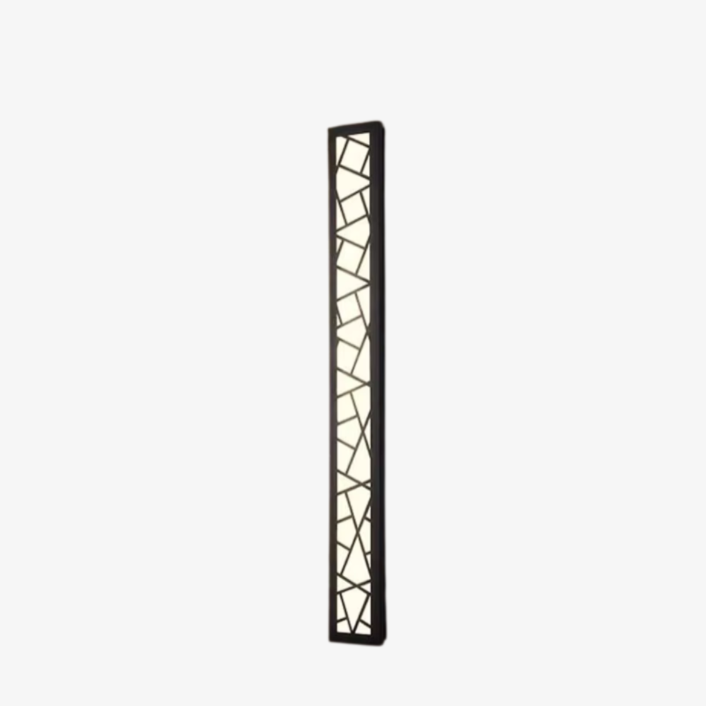 Long Geometric Outdoor Wall Sconce - Mosaic Pattern Linear LED Lantern