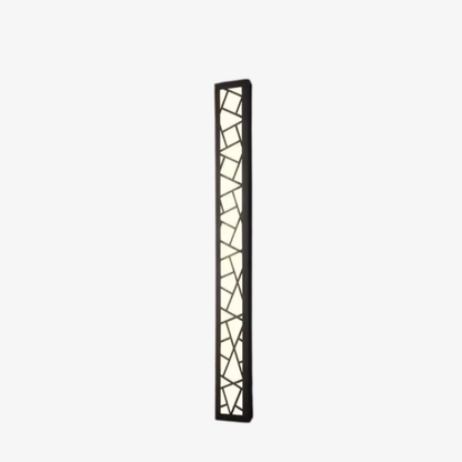 Long Geometric Outdoor Wall Sconce - Mosaic Pattern Linear LED Lantern