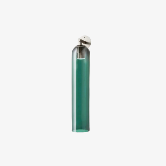 Modern Cylinder Glass Wall Sconce - Elongated Pill Silhouette Vertical Light